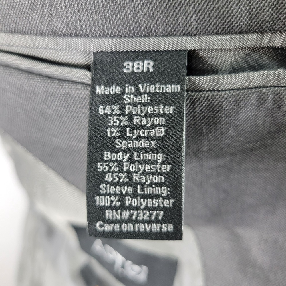 APT.9 Men's Sport Coat Blazer Two Button Gray Polyester Blend Slim Fit 38R - Picture 7 of 14